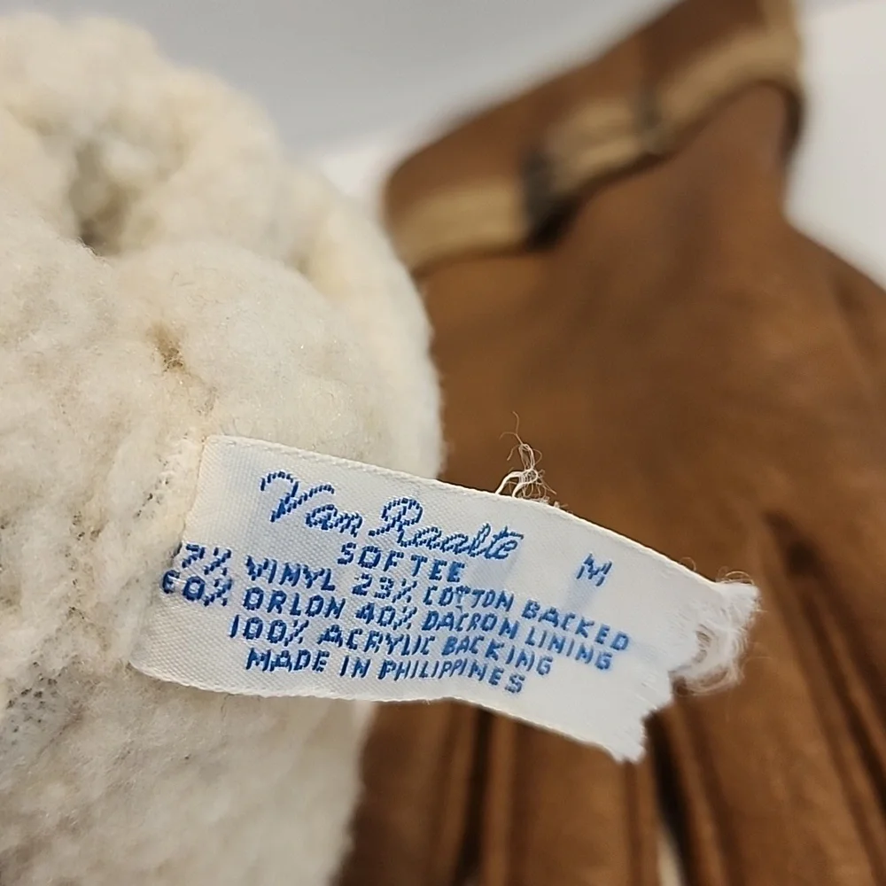 VAN RAALTE Softee Vintage Warm WINTER gloves, Vinyl With Belted Wraps On Wrists